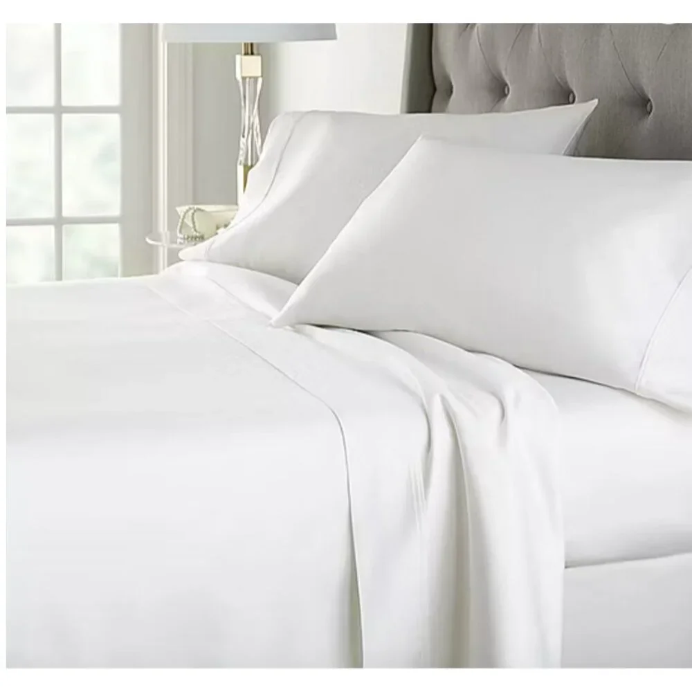 Liz Claiborne Lux Performance 1000tc Pillowcases Standard /Queen Bright White